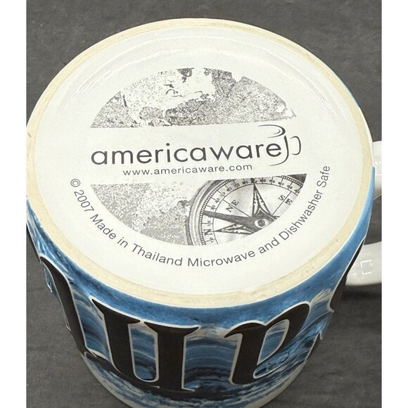Santa Cruz 2007 Americaware Coffee Tea Mug Cup by 18 oz 3D Lettering Surf Ocean - Picture 7 of 9